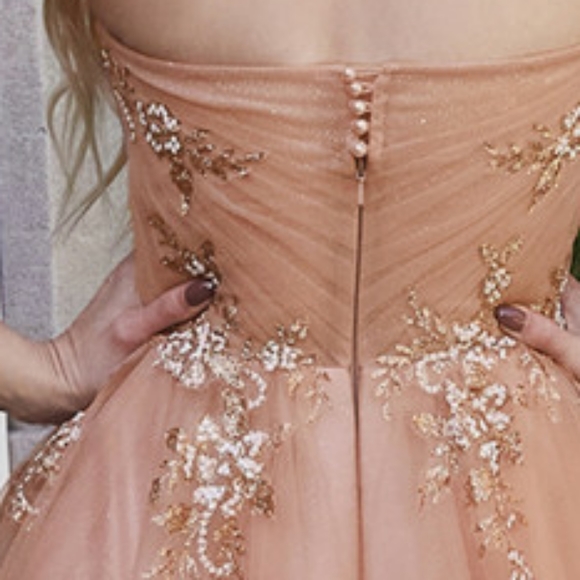 COPY - Rose gold strapless formal evening bridesmaid mother of the bride dress - Picture 6 of 8